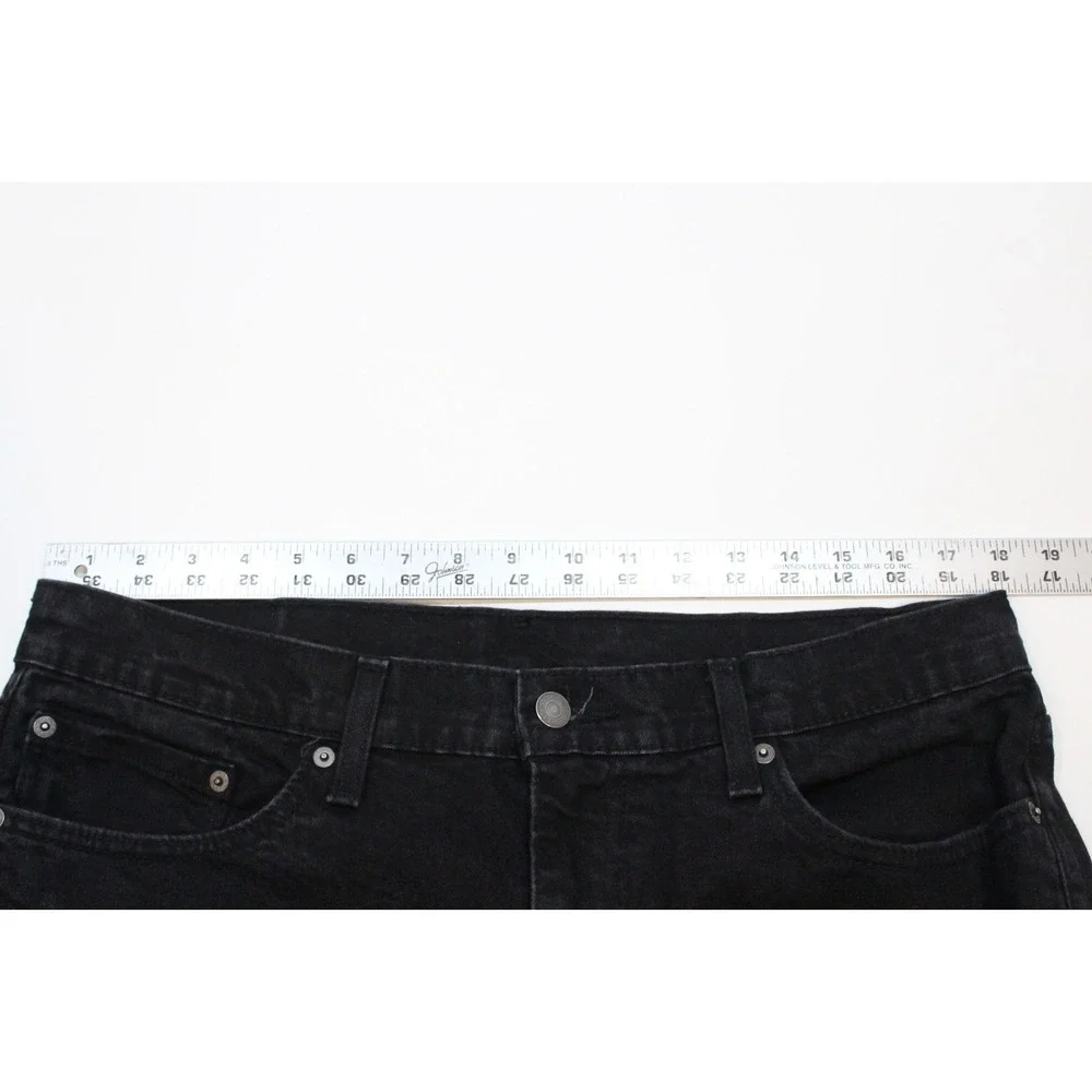 Levis 514 Jeans Mens 36x30 Black Straight Mid‎ Rise Dark Wash Denim